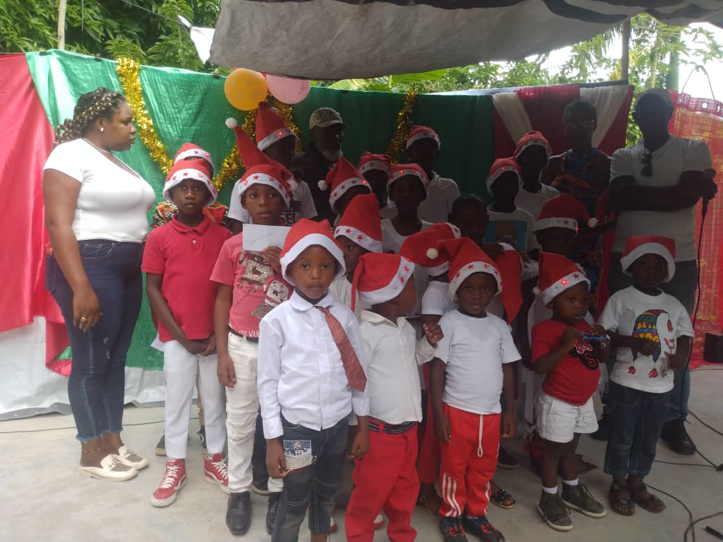 Group photo at Christmas celebration